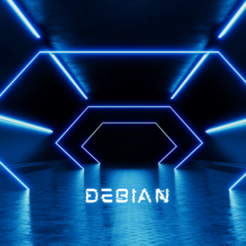 Debian - Neon blue dark tunnel