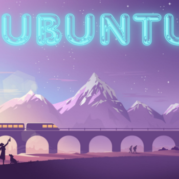 Ubuntu - Purple digital art wallpaper