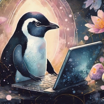 Tux getting code ready for Easter