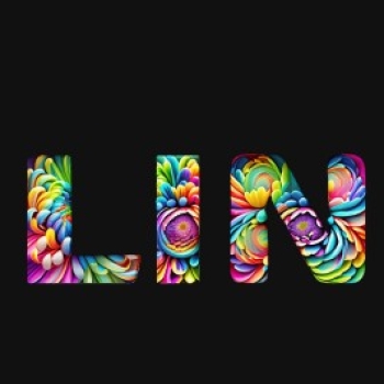 Spring and colorful Linux with flowers on black background