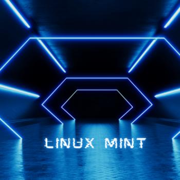 Linux Mint - Neon blue dark tunnel