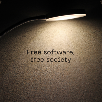 Free software free society - Writer lamp