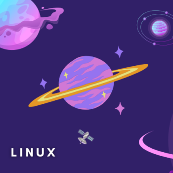 Linux - Purple space and planets