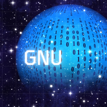 GNU - Digital binary globe