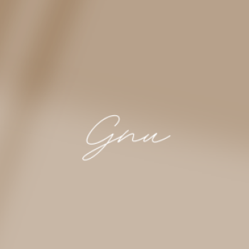 GNU - Handwriting text on light background
