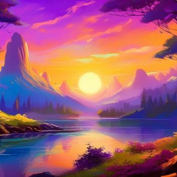 Violet landscape utopia