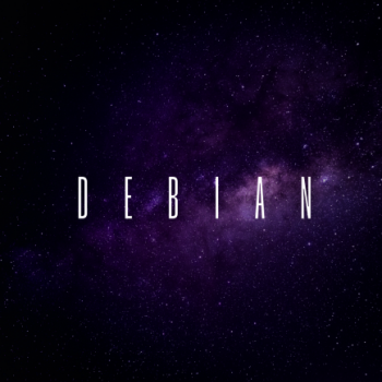 Debian - Galaxy on background