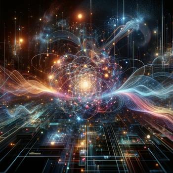 Quantum cryptography abstract representation
