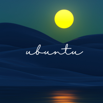 Ubuntu - Digital art landscape by night and moonlight