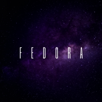 Fedora - Galaxy on background