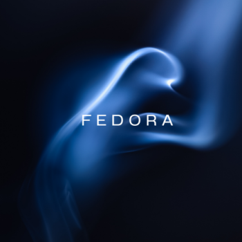 Fedora - Blue light on dark background