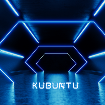 Kubuntu - Neon blue dark tunnel