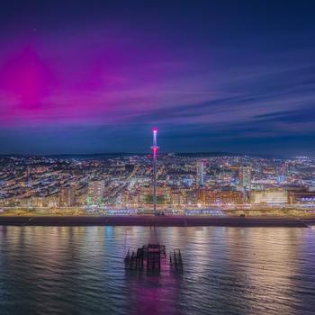 Aurora Borealis over Brighton Seafront