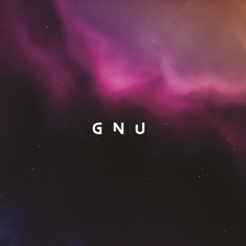 GNU - violet galaxy background