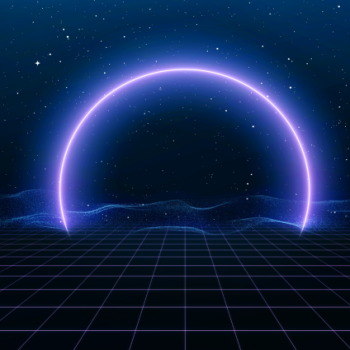 Neon circle on dark background