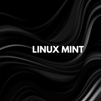 Linux Mint - Black waves rendered