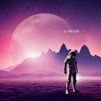 Linux Astronaut far away planet