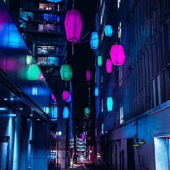 Blue and Green Lantern on Street During Night Time Full HD