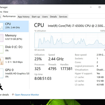 Windows 10 like CPU stats