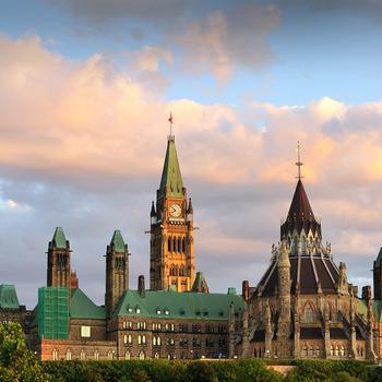 Parliament Buildings Sunset Ottawa Canada 2023..