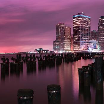 City Buildings Coast Night HD Photography