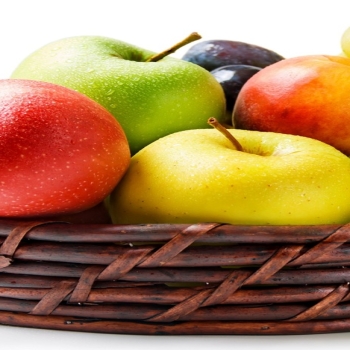 Grapes apples basket-fruit food wallpaper