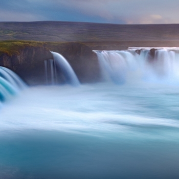 Beautiful mountain river waterfall