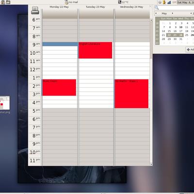 Evolution calendar integration mockup - KDE Store