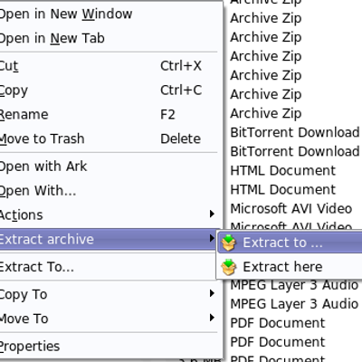 Extract archive - KDE Store