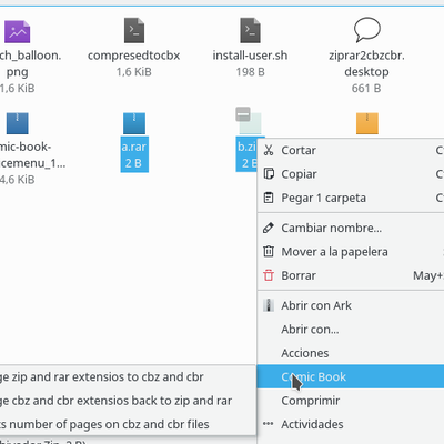 comic book kservicemenu - KDE Store