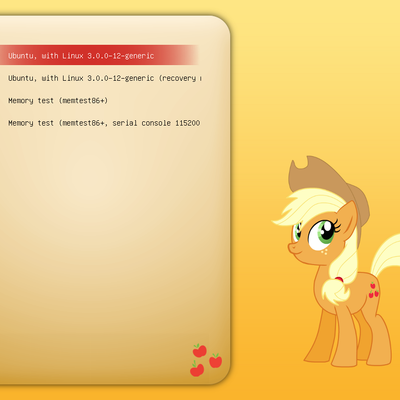 Mlp Linux Theme MLP Applejack GRUB Theme - KDE Store