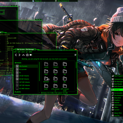 mecha-hacking-green theme 1 - KDE Store