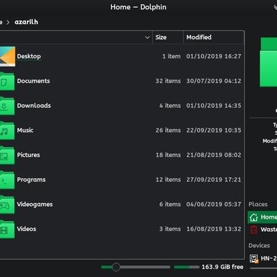 Cinereus - Dark/green theme - KDE Store