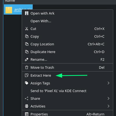 Extract Here - KDE Store