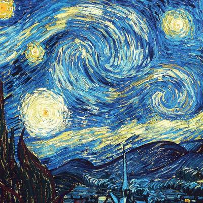 painting illustration starry night Hokusai Vincent van Eyecandy