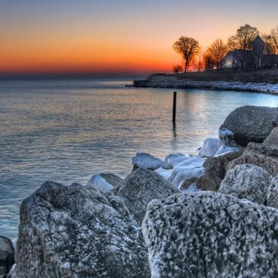 Wonderful Rocky Seashore At Sunset Hd Wallpaper - KDE Store