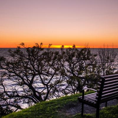 sunset shore bench - KDE Store