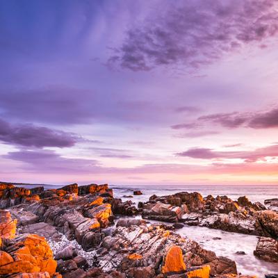 Bay of Fires coastal rocks rocky shore sunset nature - KDE Store