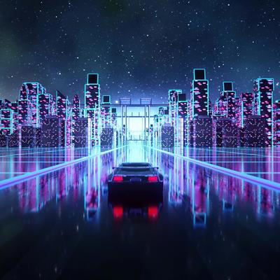 Cyberpunk Outrun Vaporwave Car On Road Art Wallpaper Gnome Look Org