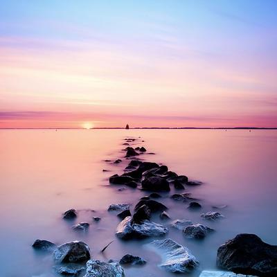 Beach reef ocean sunset glow skyline - KDE Store