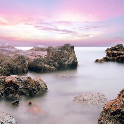 Beach stone purple sky mist horizonw - KDE Store