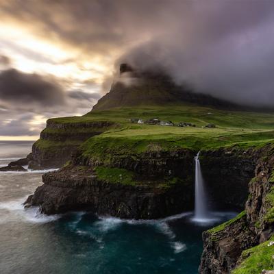 Faroe Islands Coast Sunrise Mist Waterfall 5K - KDE Store