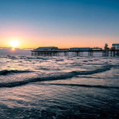 Pier Ferris Wheel Ocean Sunset Afterglow - KDE Store