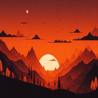 sunset illustration landscape KDE Store