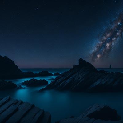 Ocean Rocks Night Ocean rocks night wallpaper - KDE Store