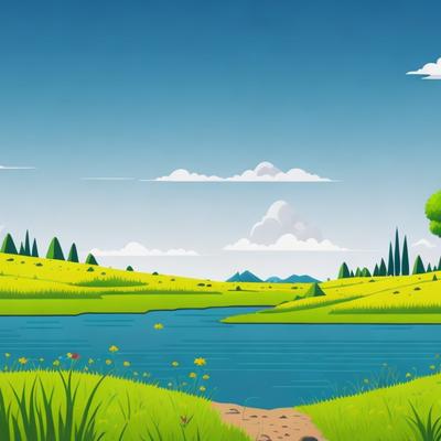 Summer Landscape nature vector - KDE Store