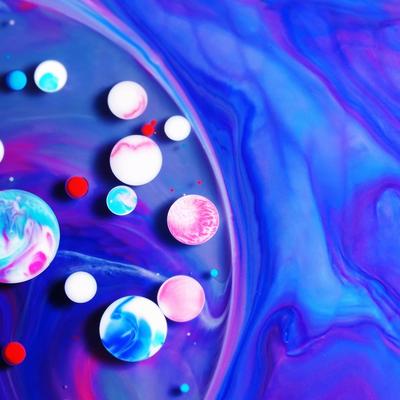 Blue 3d circle abstract vector - KDE Store