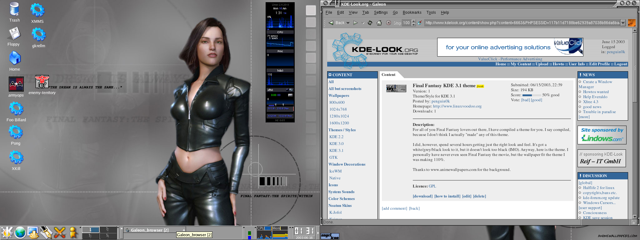 Final Fantasy KDE 3.1 theme - KDE Store
