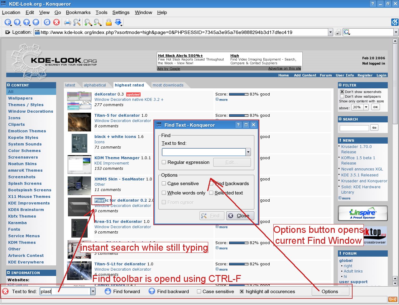 firefox like finder bar for all kde apps - KDE Store
