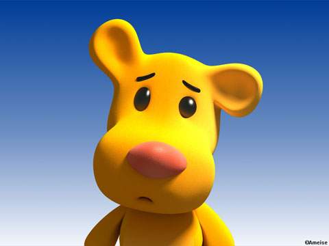 3D Cute Yellow Bear Cartoon 3D Cute Yellow Bear Cartoon